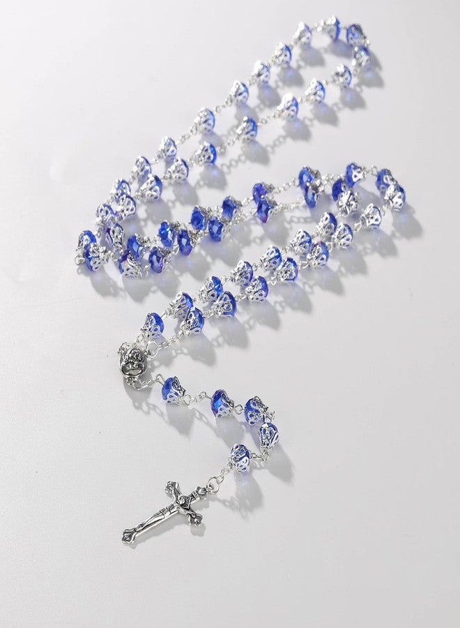 CACALOSS Christian Rosarys Necklace Crystal Rosarys Necklace Jesus Cross Rosary For Baptism Prayers - Image 5
